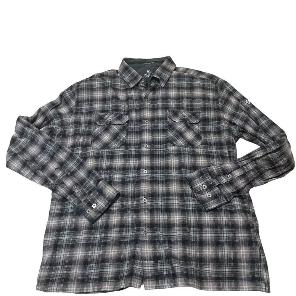Kuhl Dillingr Flannel Shirt Mens Size XL Plaid Button Up Style 7186 Cotton Blend